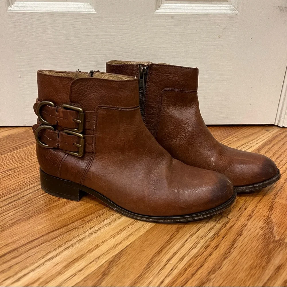 Frye Molly D Ring Leather Boots Brown Leather Women’s Boots